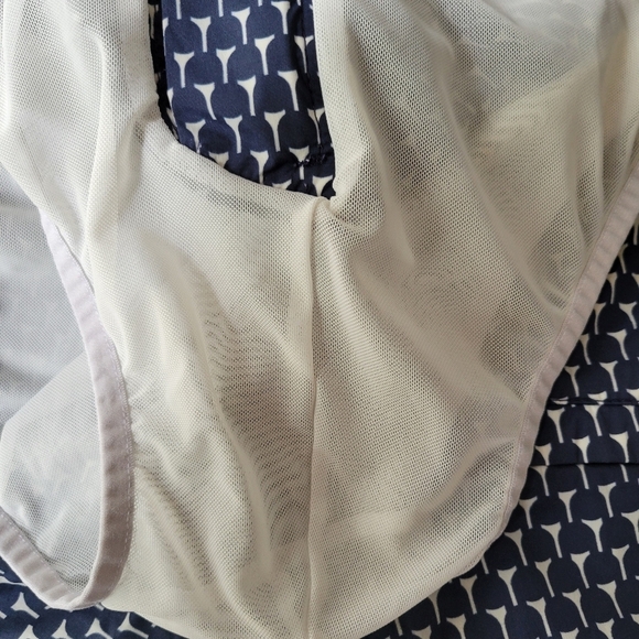 Orlebar Brown Navy and White Paterned Bulldog Swim Shorts - Picture 10 of 13